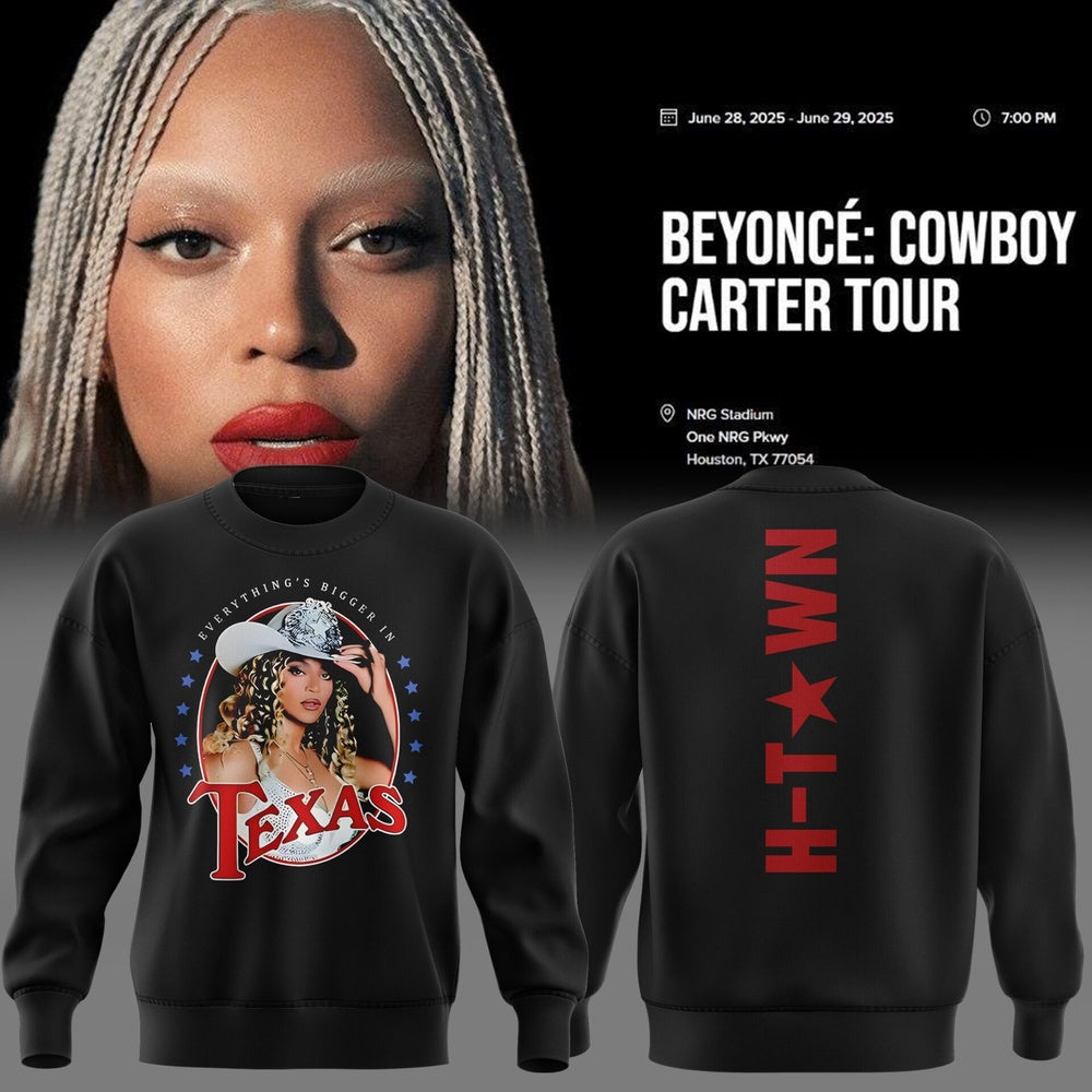 Beyonce Cowboy Carter Tour x Texas Black 2025 Sweatshirt