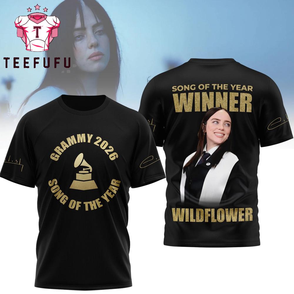 Billie Eilish Song of the Year Winner Grammy 2026 3D Shirt