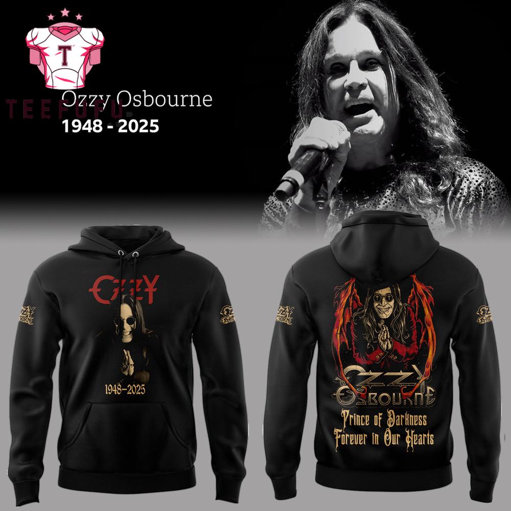 Black Sabbath Ozzy Osbourne 1948-2025 Prince of Darkness Hoodie