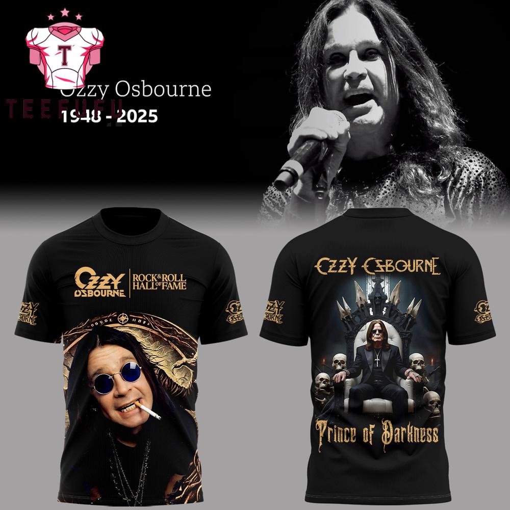 Black Sabbath Ozzy Osbourne 1948-2025 Prince of Darkness T Shirt