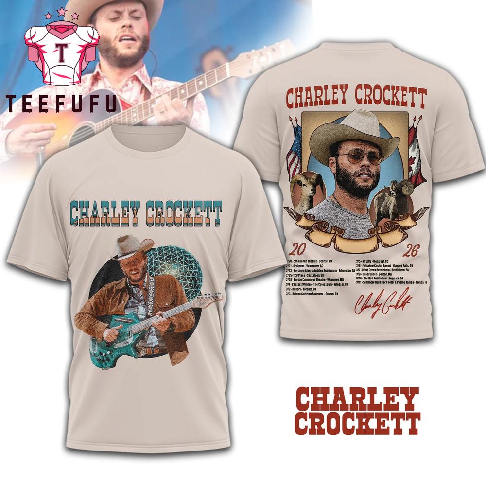 Charley Crockett Guitar Music 2026 3D Shirt
