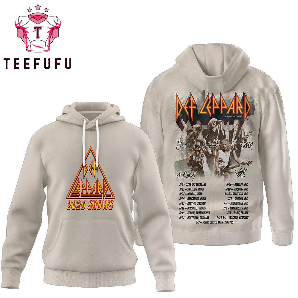 Def Leppard 2026 Show Graphic Music Design Hoodie