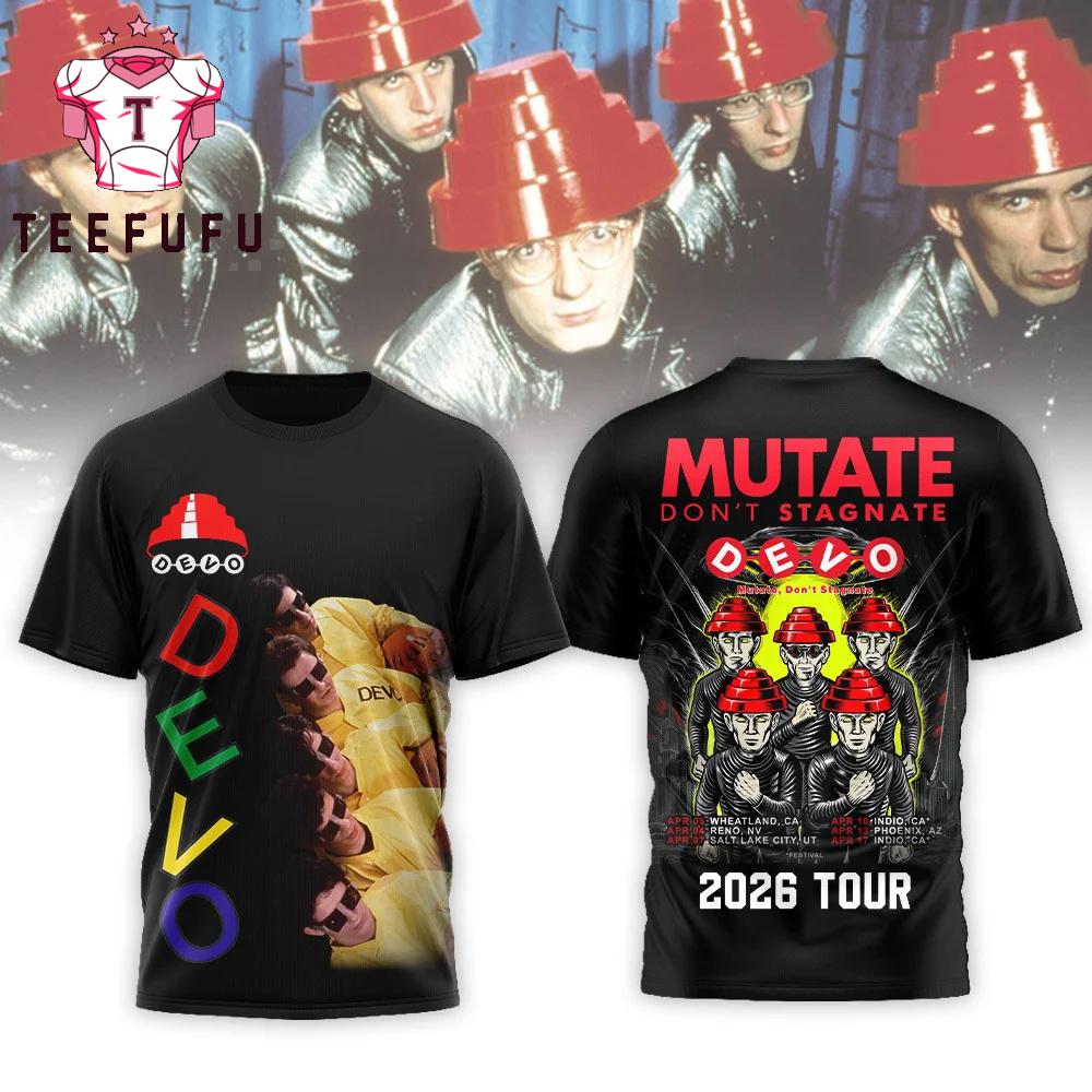 Devo Mutate Don't Stagnate 2026 Tour Special New 3D Shirt