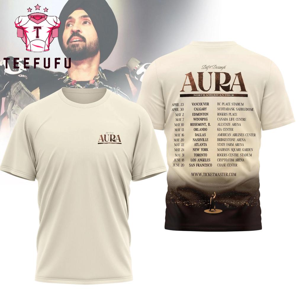 Diljit Dosanjh Aura North American Tour 2026 3D Shirt