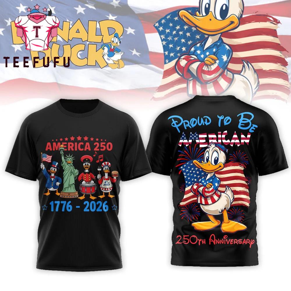 Donald Duck 250 Years of Freedom US Black T Shirt