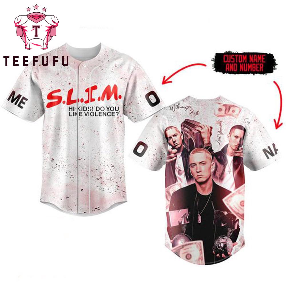 Eminem Hi Kids Slim Shady Baseball Jersey
