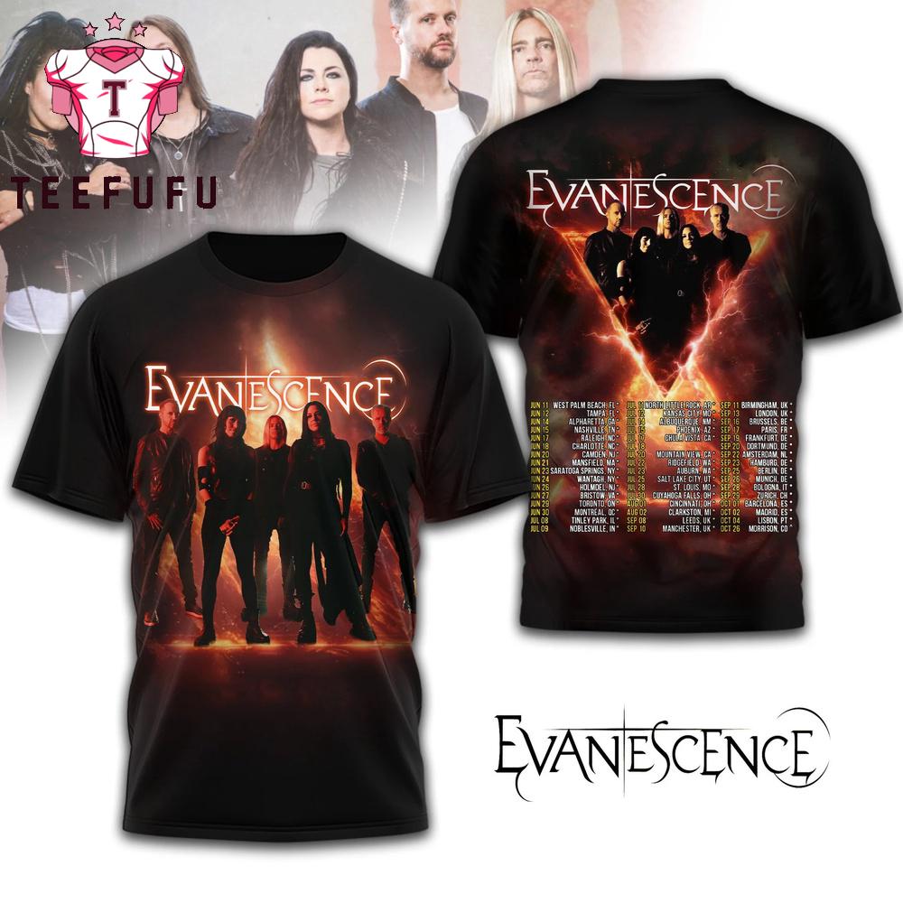Evanescence Music Graphic 2026 Tour 3D Shirt