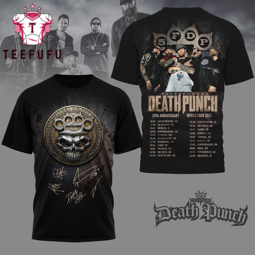 Five Finger Death Punch 20th Anniversary Tour 2027 T Shirt