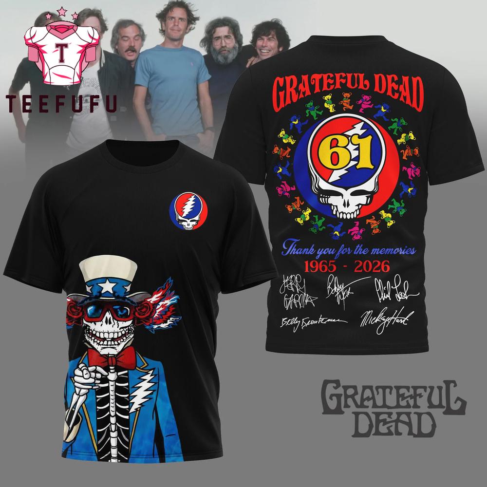Grateful Dead 1965-2026 Thank You For The Memories Black 3D Shirt