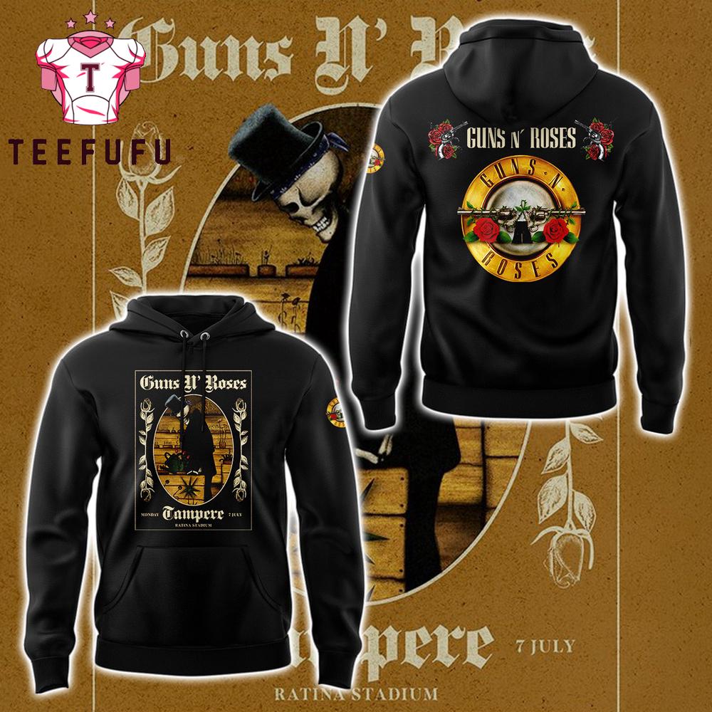 Guns N’ Roses Concert Ratina Stadium Tampere, Fl July 07 2025 Skeleton Hoodie