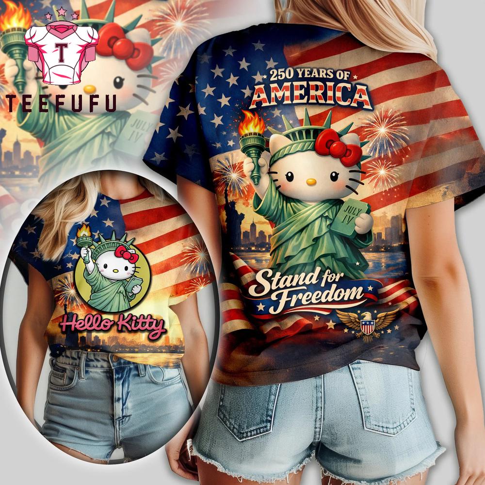 Hello Kitty 250 Years of America Stand for Freedom T Shirt