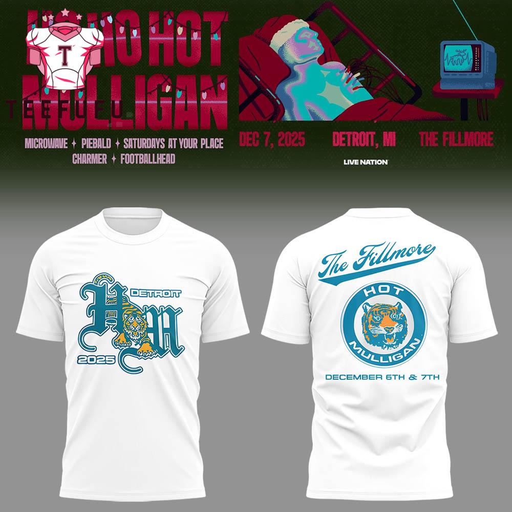 Hot Mulligan The Fillmore Detroit Event 2025 Limited White T Shirt