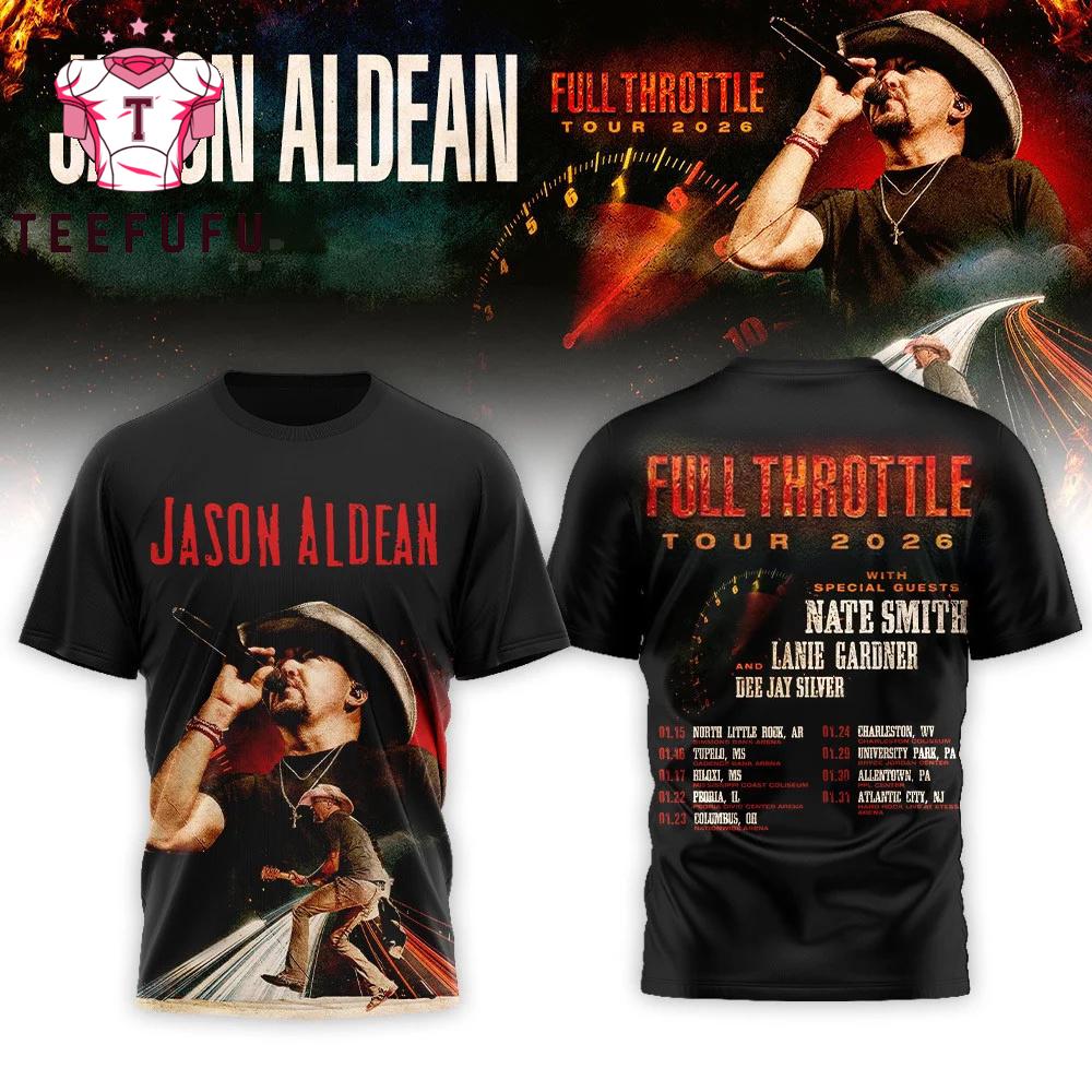 Jason Aldean Full Throttle 2026 Tour 3D Shirt