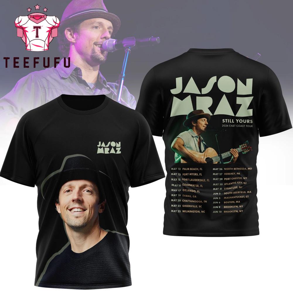 Jason Mraz 2026 East Coast Tour 3D Shirt