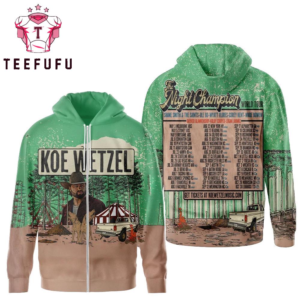 Koe Wetzel the Night Champion World Tour 2026 Hoodie