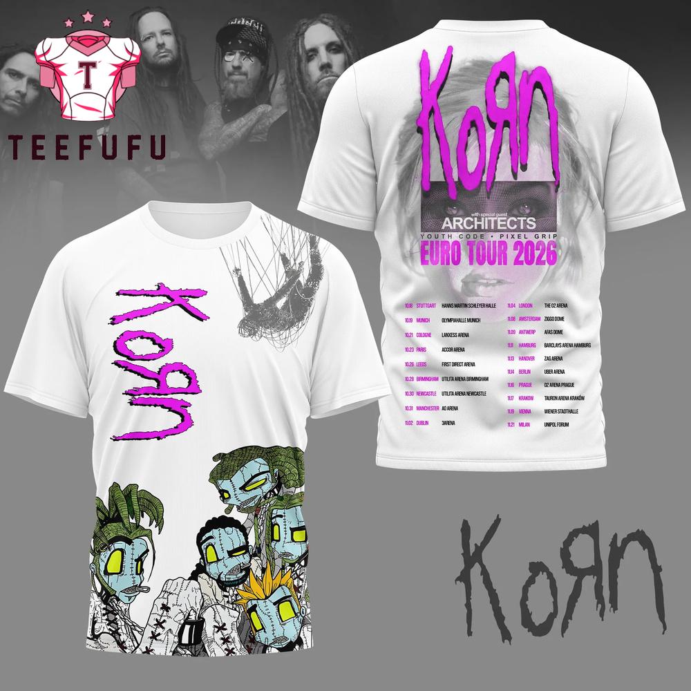 Korn Band Euro Tour 2026 T Shirt