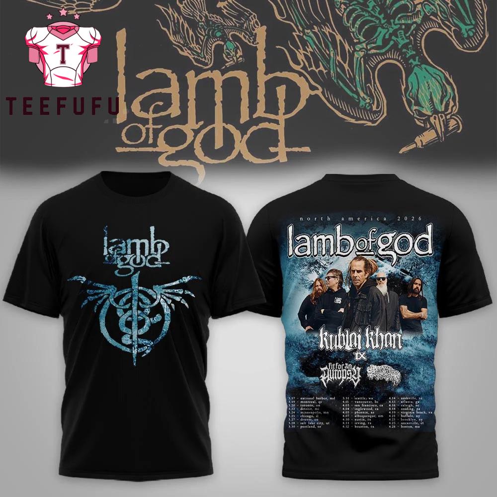 Lamb of God North American 2026 Tour 3D Shirt