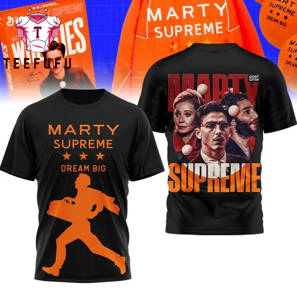 Marty Supreme Dream Big Graphic Black T Shirt