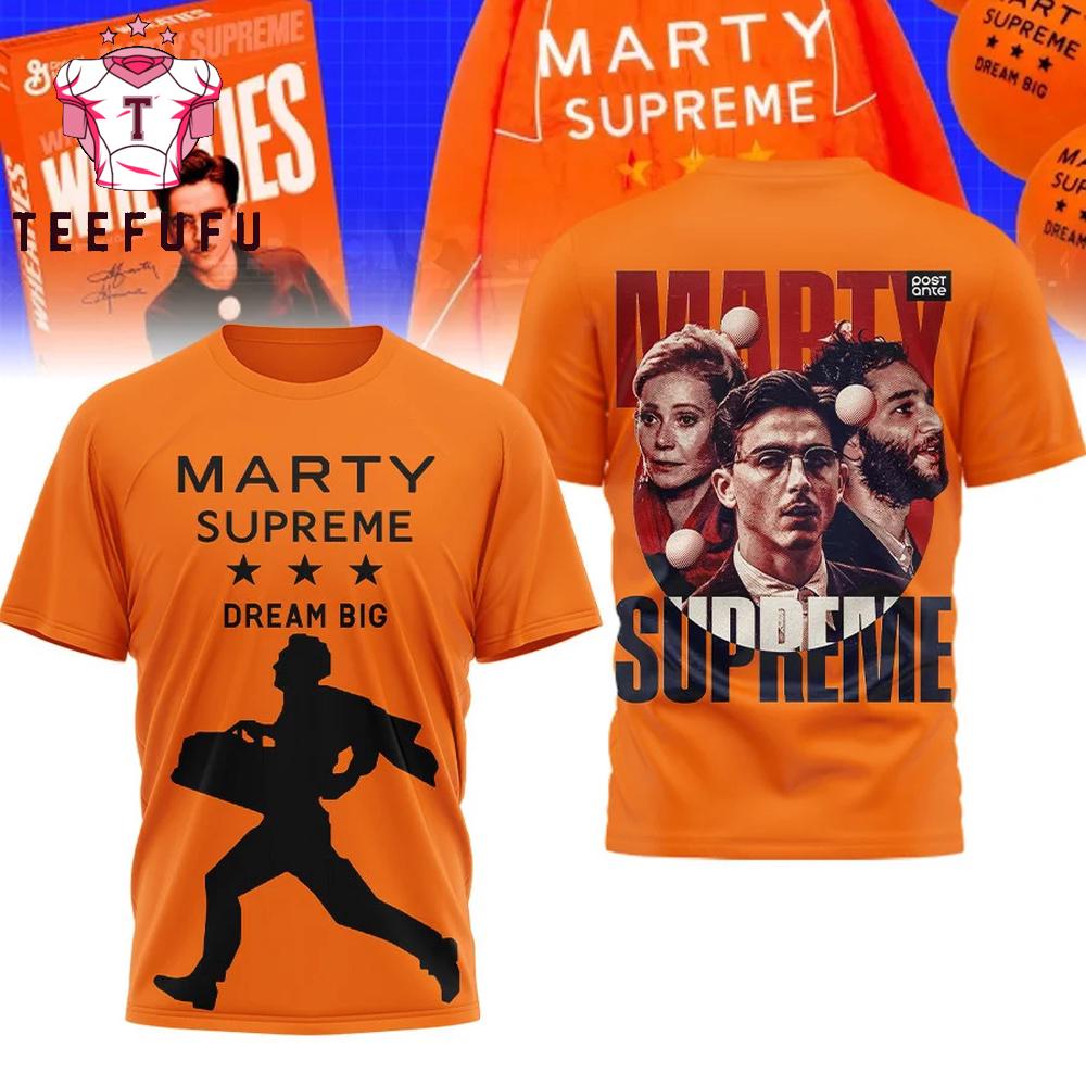 Marty Supreme Dream Big Graphic Orange T Shirt