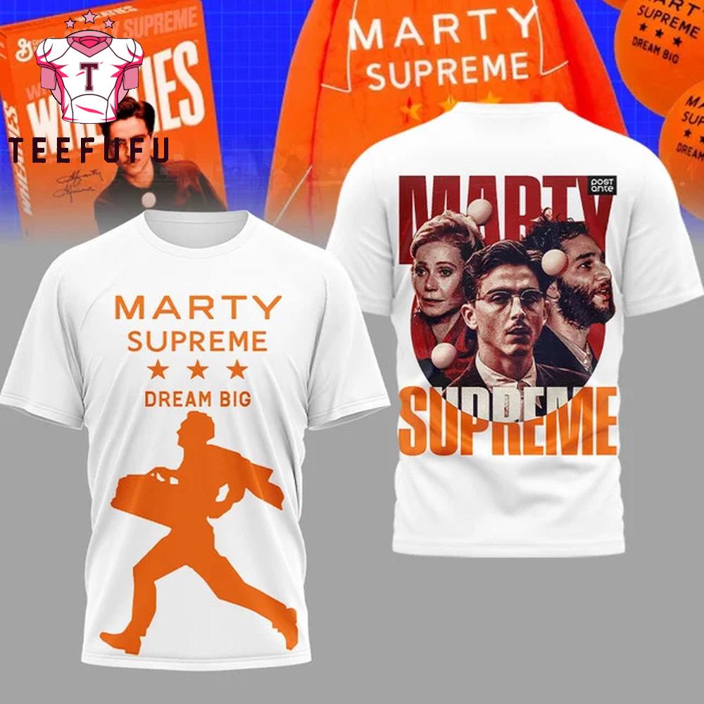 Marty Supreme Dream Big Graphic White T Shirt