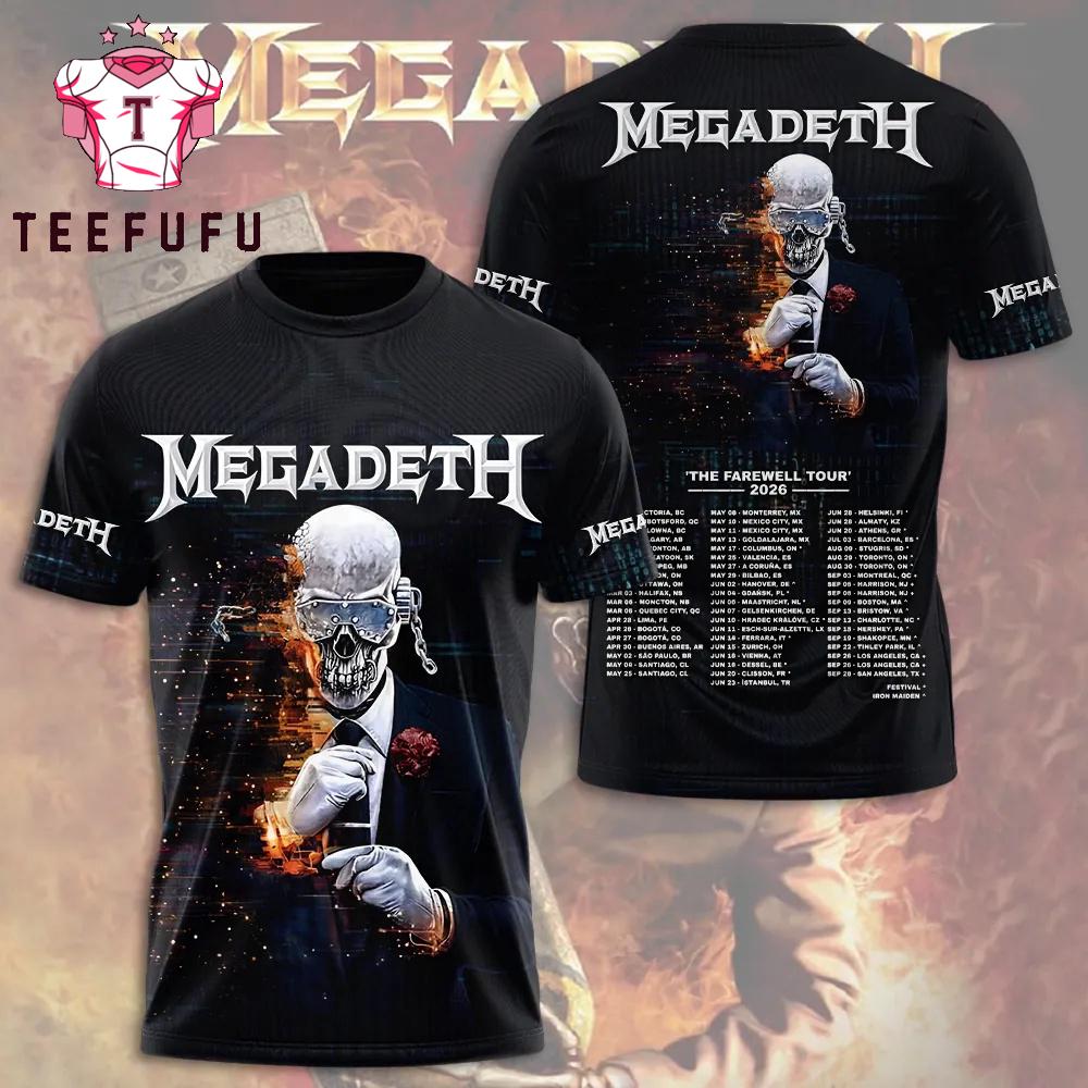 Megadeth 2026 Tour Heavy Metal Legends 3D T-Shirt