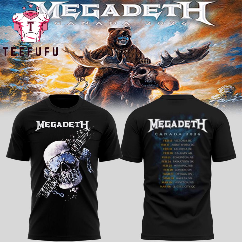 Megadeth Canada Tour 2026 Scheduler 3D Shirt