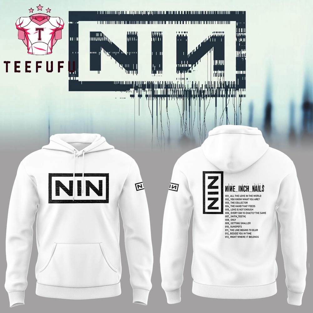 Nine Inch Nails Peel It Back Tour 2026 White Hoodie