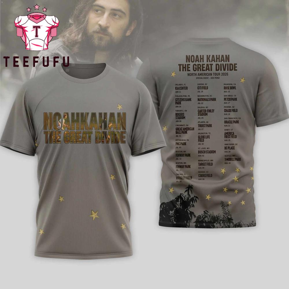 Noah Kahan The Great Divide North American 2026 Tour 3D Shirt