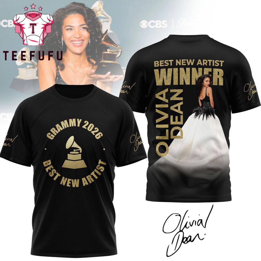Olivia Dean Best New Artist Winner Grammy 2026 3D Shirt