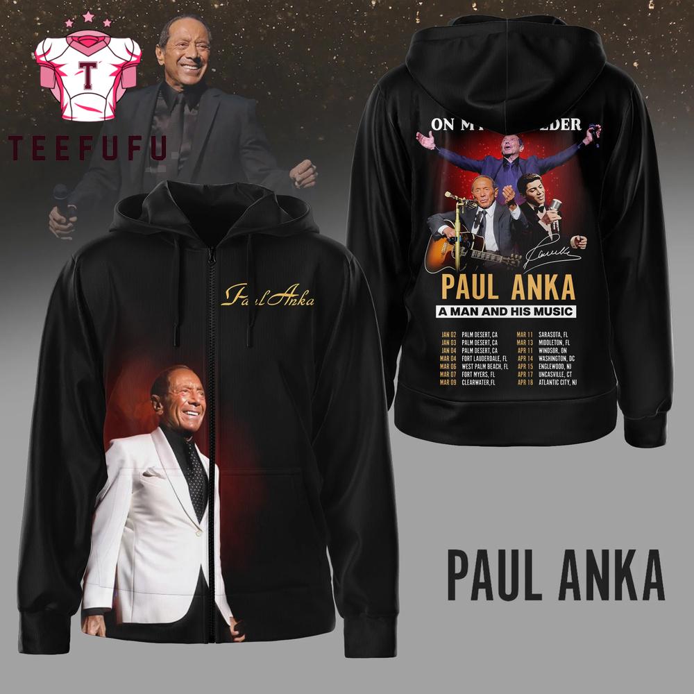 Paul Anka A Man And His Music 2026 Tour Hoodie
