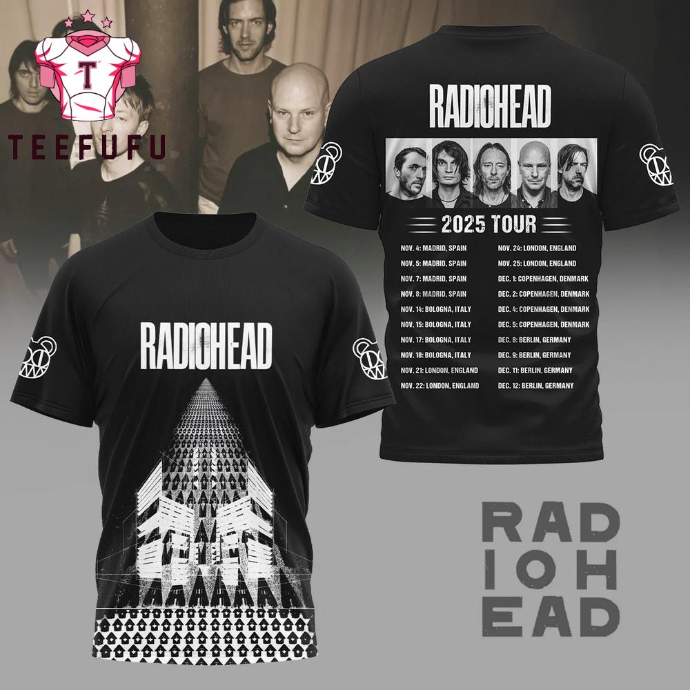 Radio Head 2025 Tour Shedule 3D Shirt