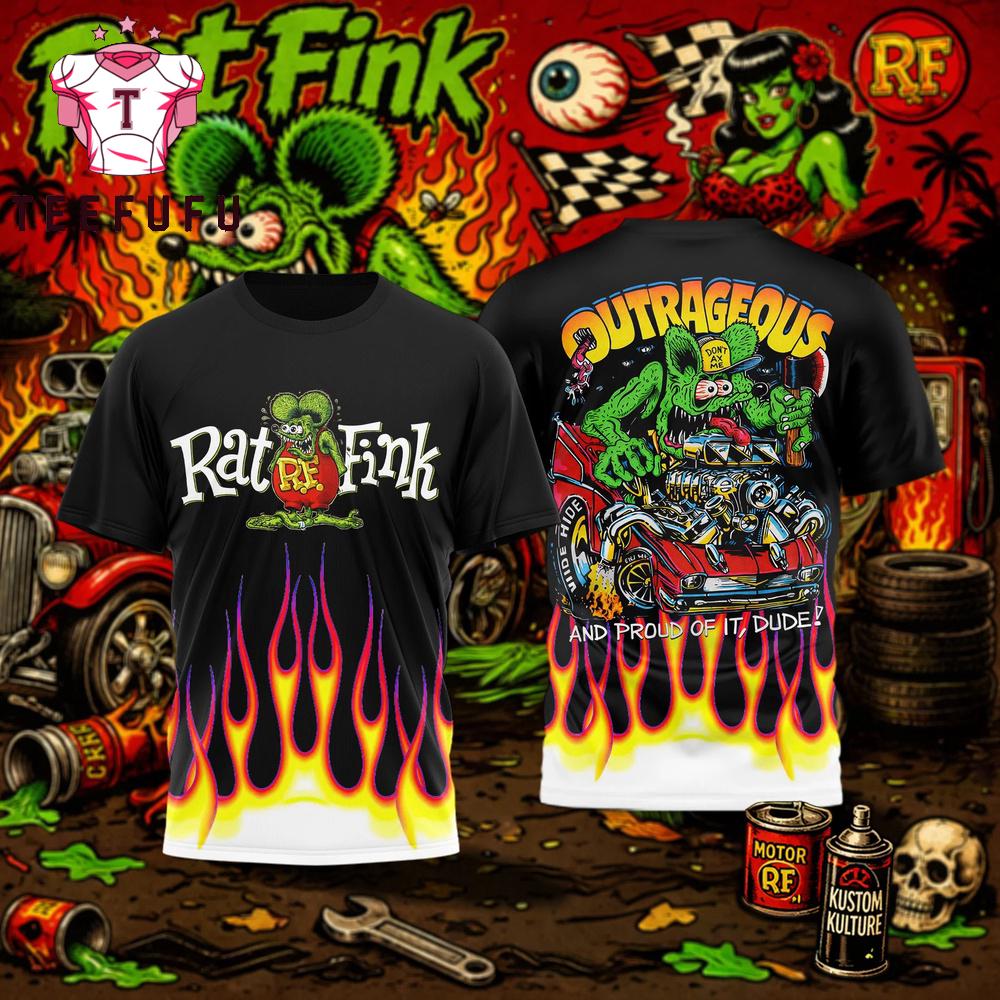 Rat Fink Outrageous All Over Print T Shirt