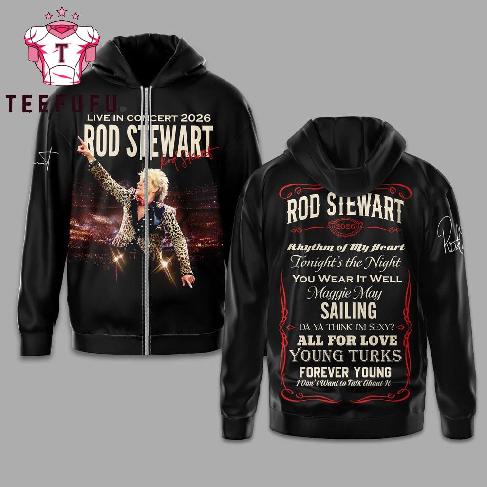 Rod Stewart Live in Concert 2026 Tour Hoodie