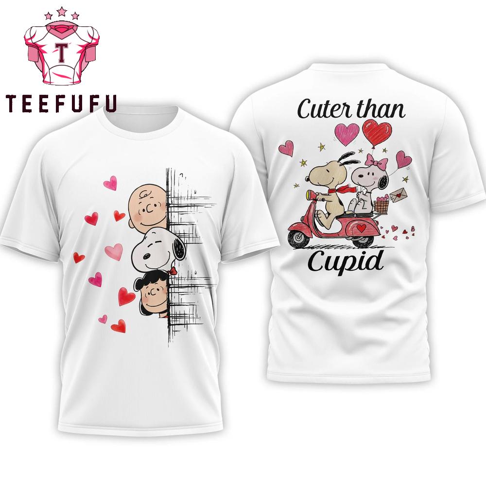 Snoopy Character Happy Valentine’s Day 2026 White 3D Shirt