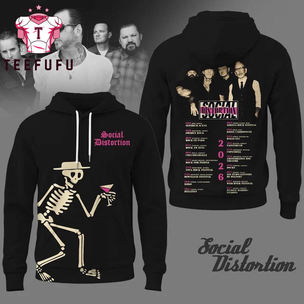 Social Distortion 2026 Tour Graphic Music Hoodie