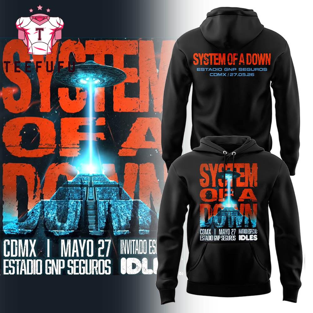 System Of A Down Estadio GNP Seguros CDMX 2026 Black Hoodie