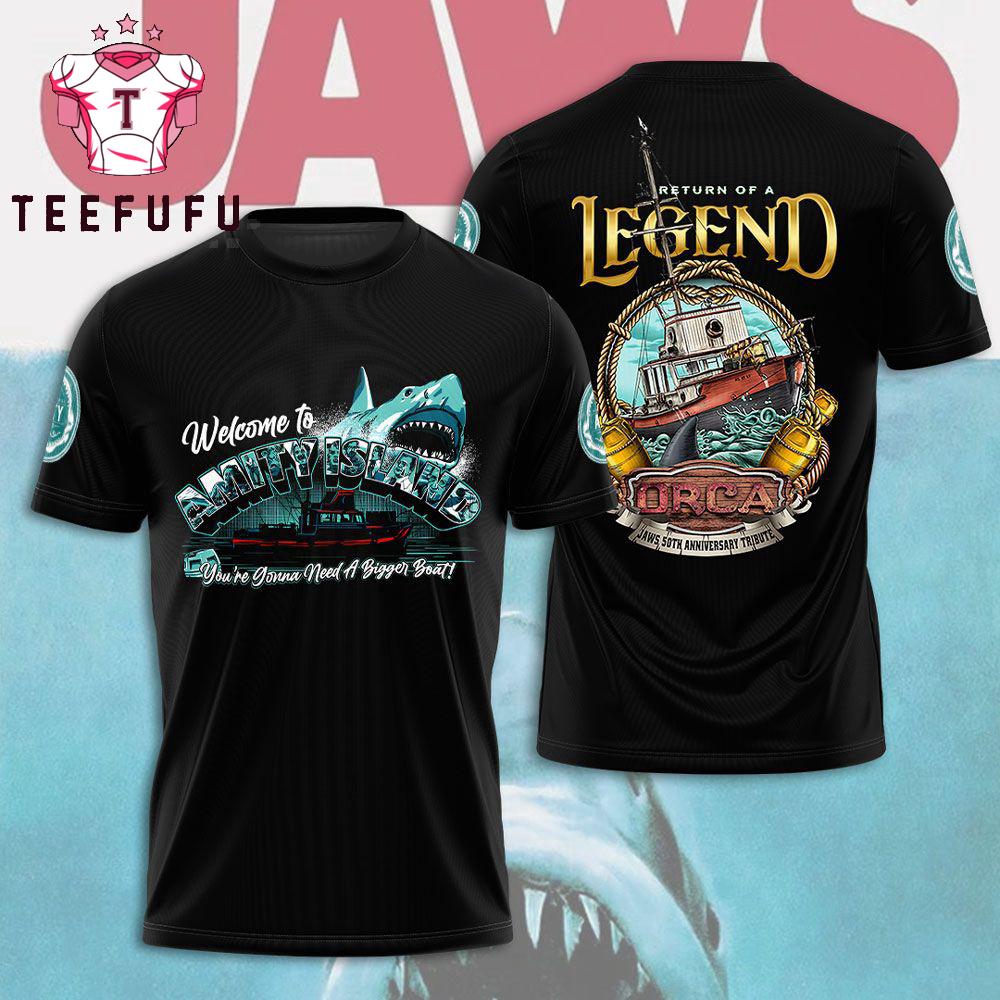 Terror Beneath the Waves Epic Jaws Movie Tee for Fans