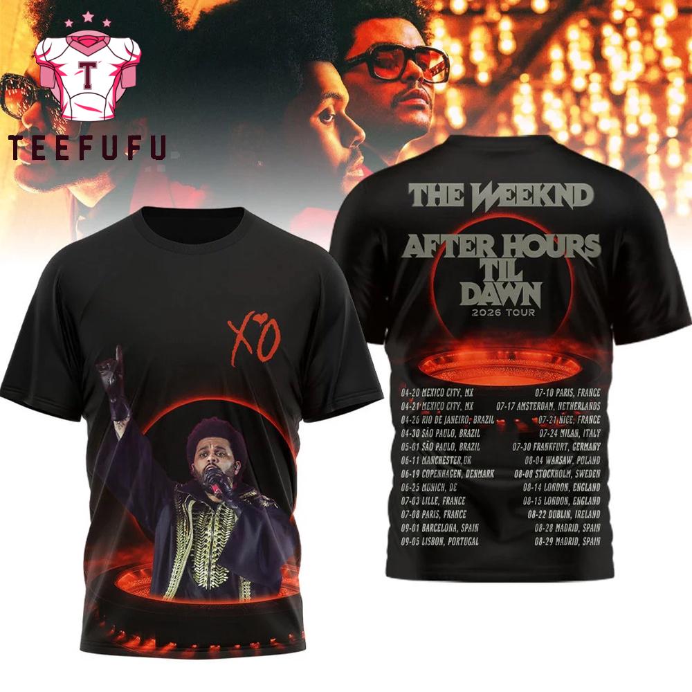The Weeknd After Hours Til Dawn 2026 Tour 3D Shirt